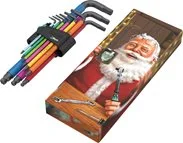 WERA Sada inbusových klíčů Christmas, metrická - 950 SPKL/9 SM N Multicolour SB Hex-Plus, 9 ks