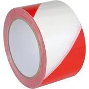 Výstražná značící páska PVC samostaně lepicí 60mmx66m červená/bílá
