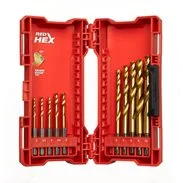 MILWAUKEE Sada titanových vrtáků do utahováku RED HEX SHOCKWAVE™ HSS-G TiN (10 ks)